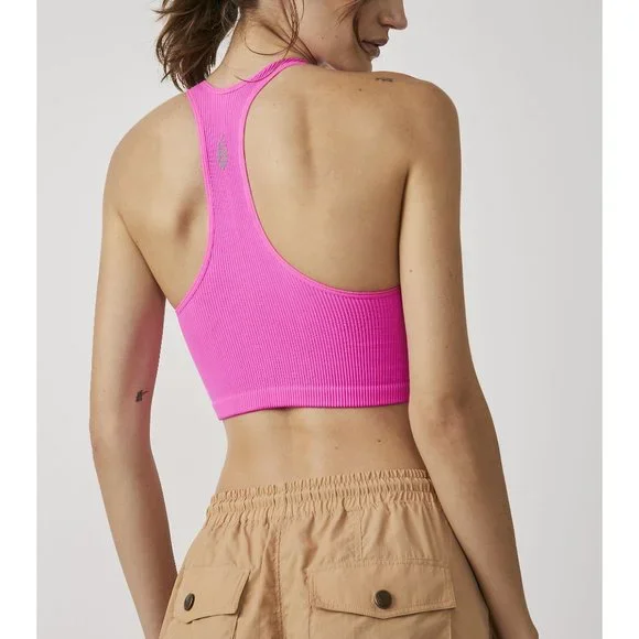 🎉LAST CHANCE🎉 FP MOVEMENT Free Throw Crop Tank / Neon Magenta - Picture 3 of 5